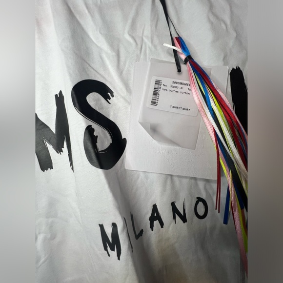 NEW MSGM Logo Printed Crewneck White T-Shirt Size XL - Picture 7 of 12